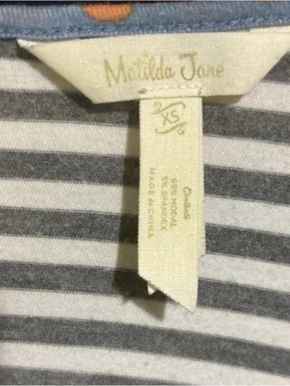 Matilda Jane Gray & White Striped Short Sleeve Tee